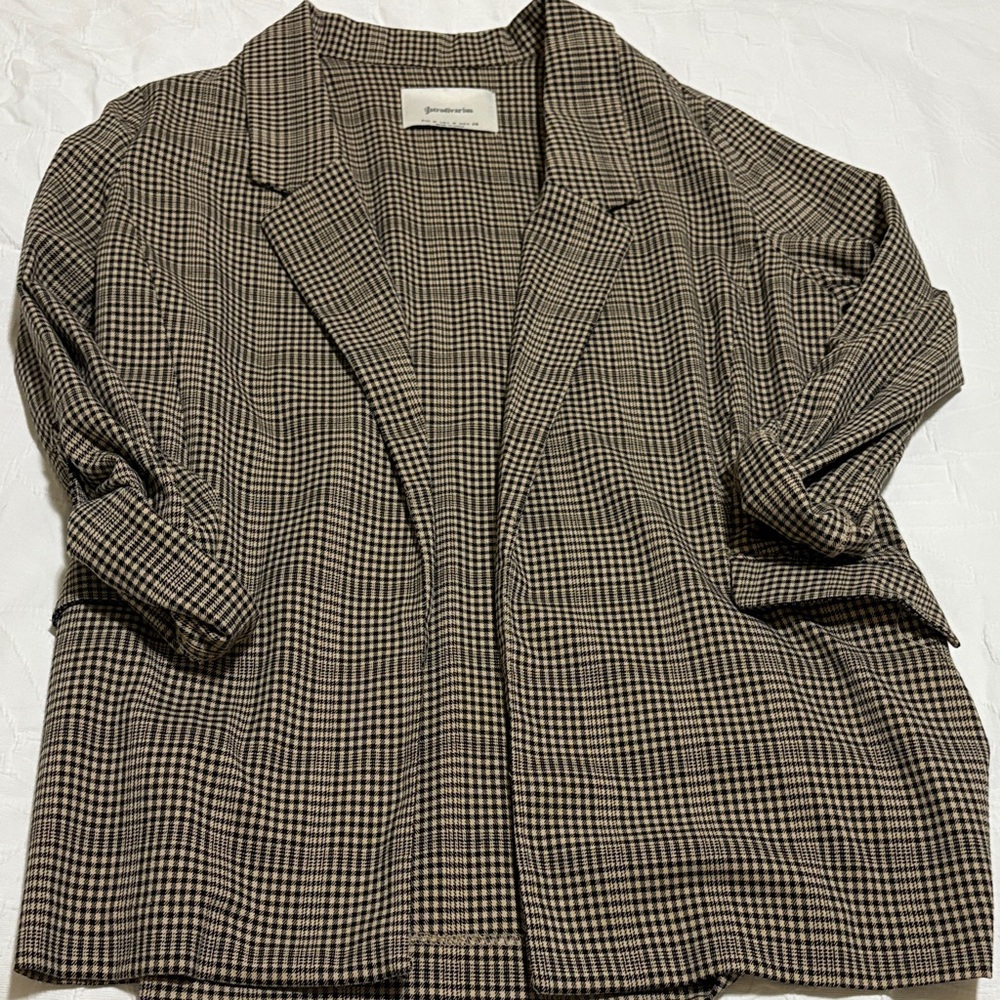 Brown and Black Plaid Blazer and Pants Set - Picture 4 of 4